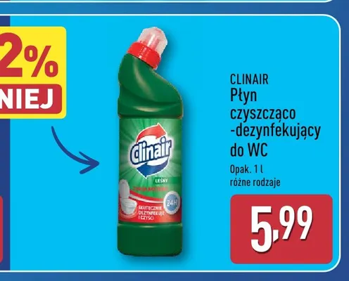 Płyn czyszcząco-dezynfekujący do WC Clinair promocja w Aldi