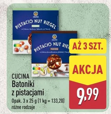 Batoniki z pistacjami promocja w Aldi