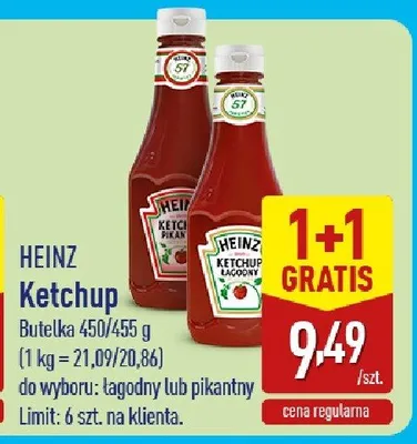 Ketchup łagodny lub pikantny promocja w Aldi