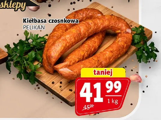 Kiełbasa czosnkowa Pelikan promocja w Prim Market