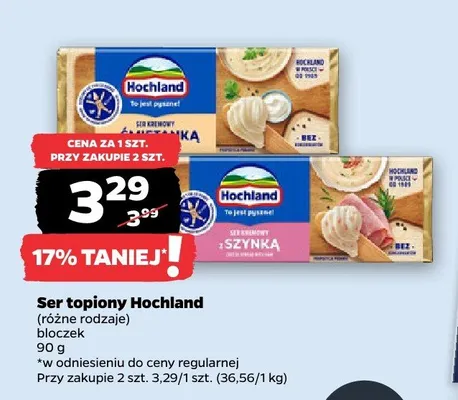 Ser topiony Hochland bloczek promocja w Netto