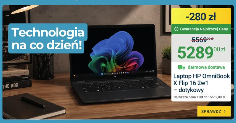 Laptop HP OmniBook X Flip 16 2w1 dotykowy promocja w ERLI
