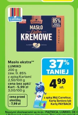 Masło ekstra Lumiko promocja w Carrefour Market