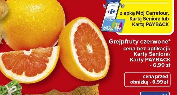Grejpfruty czerwone promocja w Carrefour