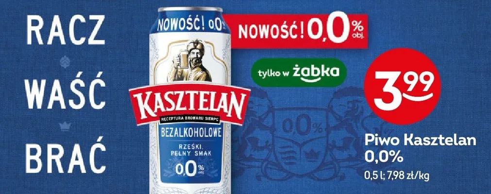 Piwo Kasztelan Bezalkoholowe 0.0% promocja w Żabka