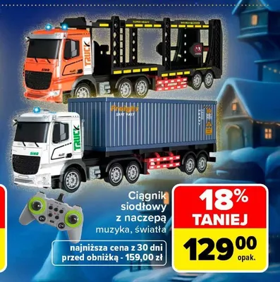 Ciągnik siodłowy z naczepą promocja w Carrefour