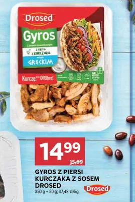 Gyros z piersi kurczaka z sosem Drosed 350g+50g promocja w Stokrotka