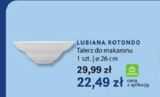 Talerz do makaronu Lubiana Rotondo 26 cm promocja w Stokrotka