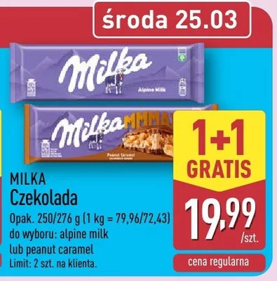 Czekolada peanut caramel Milka promocja w Aldi