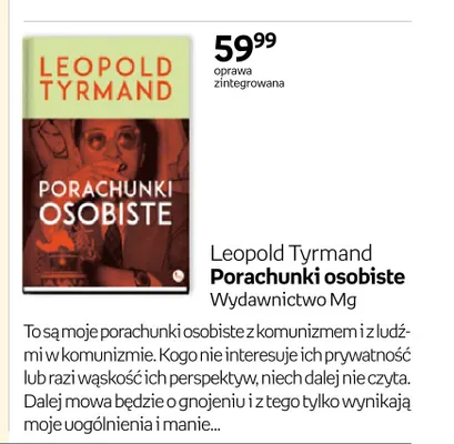 Książka Porachunki osobiste Leopold Tyrmand promocja w Empik