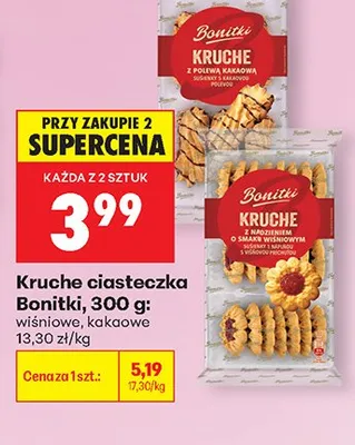 Kruche ciasteczka Bonitki kakaowe promocja w Biedronka