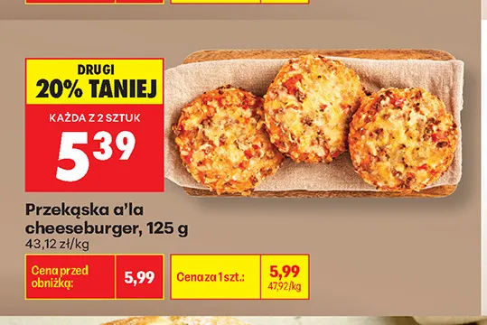 Przekąska a'la cheeseburger promocja w Biedronka