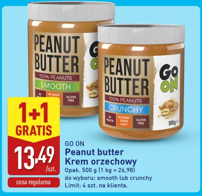 Krem orzechowy GO ON Smooth promocja w Aldi