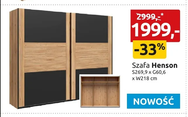 Szafa Henson promocja w Black Red White