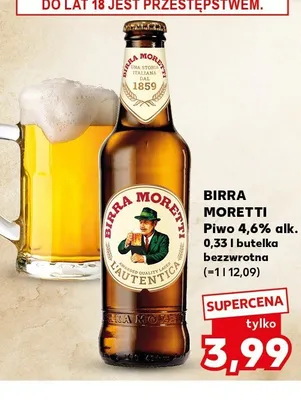 Piwo Birra Moretti L'Autentica promocja w Kaufland