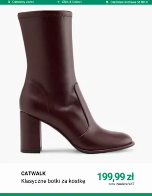 Klasyczne botki za kostkę Catwalk promocja w Deichmann