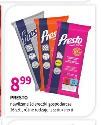 Nawilżane ściereczki gospodarcze Presto promocja w Drogerie Polskie
