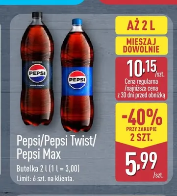 Napój gazowany Pepsi Max promocja w Aldi