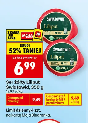 Ser żółty Liliput Światowid promocja w Biedronka