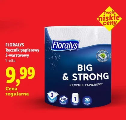 Ręcznik papierowy 3-warstwowy Floralys Big & Strong promocja w Lidl