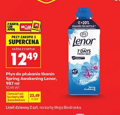 Płyn do płukania tkanin Spring Awakening Lenor 47 prań promocja w Biedronka