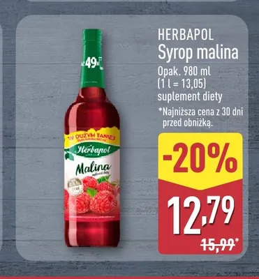 Syrop malina Herbapol promocja w Aldi