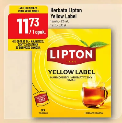Herbata czarna Lipton Yellow Label promocja w POLOmarket