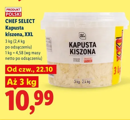 Kapusta kiszona Chef Select XXL promocja w Lidl