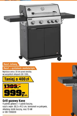 Grill gazowy Kane promocja w OBI