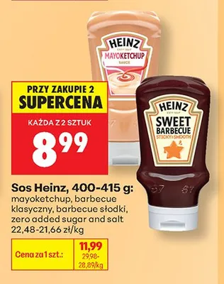 Sos barbecue słodki Heinz promocja w Biedronka