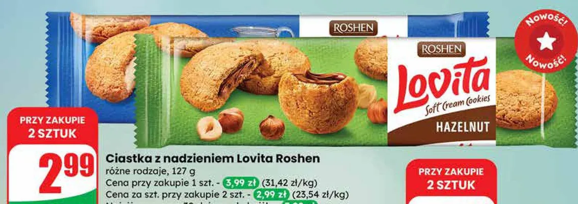 Ciastka z nadzieniem promocja w Dino