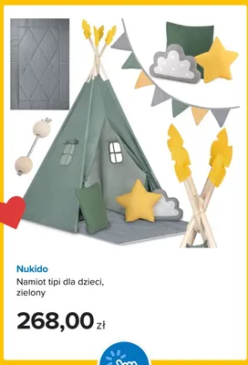Namiot tipi dla dzieci zielony Nukido promocja w Smyk