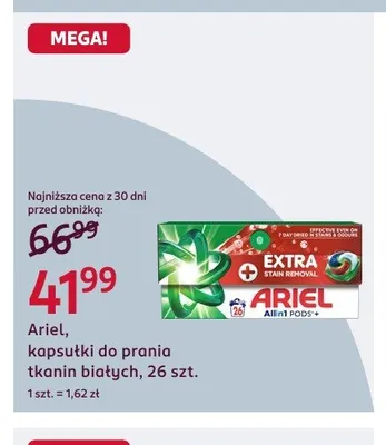 Kapsułki do prania Ariel Allin1 Pods Extra Stain Removal promocja w Rossmann