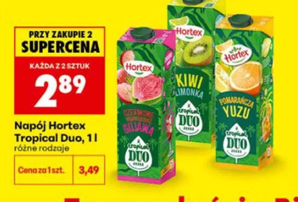 Napój Hortex Tropical Duo Pomarańcza Yuzu promocja w Biedronka