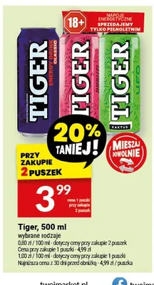 Napój energetyczny Tiger Arbuzi promocja w Twój Market
