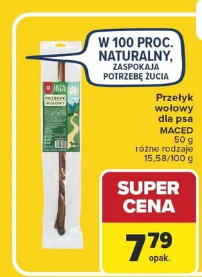Przetyk wołowy dla psa MACED 50 g różne rodzaje promocja w Carrefour