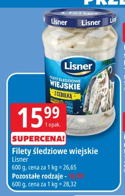 Filety śledziowe Lisner pozostałe rodzaje promocja w Leclerc