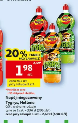 Napój niegazowany Hellena Gryś Jabłkowy promocja w Auchan
