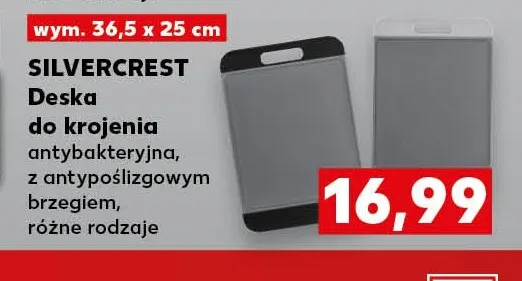Deska do krojenia antybakteryjna z antypoślizgowym brzegiem Silvercrest promocja w Kaufland