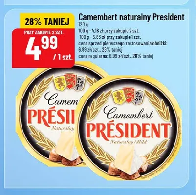 Camembert naturalny President promocja w POLOmarket