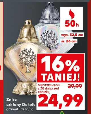 Znicz szklany Dekolt promocja w Kaufland