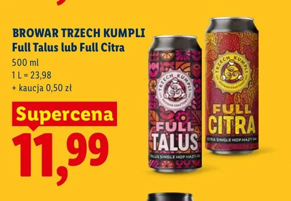 Piwo Browar Trzech Kumpli Full Citra promocja w Lidl