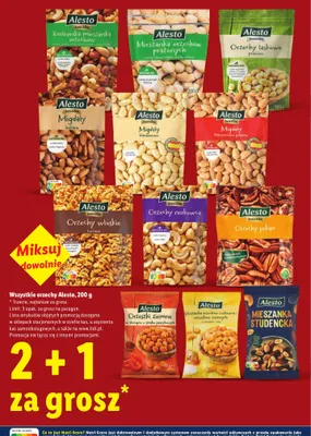 Mieszanka orzechów nerkowca i orzeszków ziemnych z miodem i solą Alesto promocja w Lidl