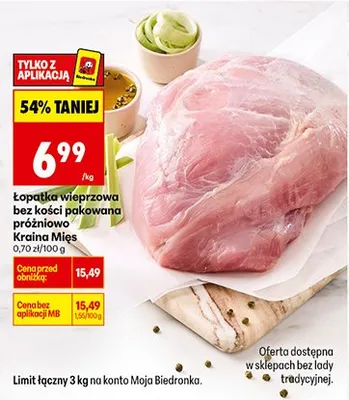 Łopatka wieprzowa bez kości promocja w Biedronka