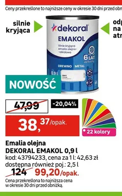 Emalia olejna Dekoral Emakol promocja w Leroy Merlin