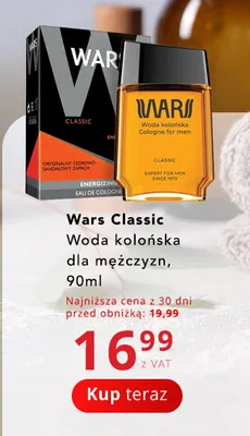 Woda kolońska dla mężczyzn Wars Classic promocja w Poczta Polska