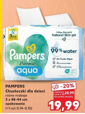 Chusteczki dla dzieci Pampers Harmonie Aqua promocja w Kaufland