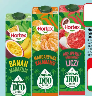 Napój niegazowany Duo Hortex mandarynka kalamansi promocja w Dino