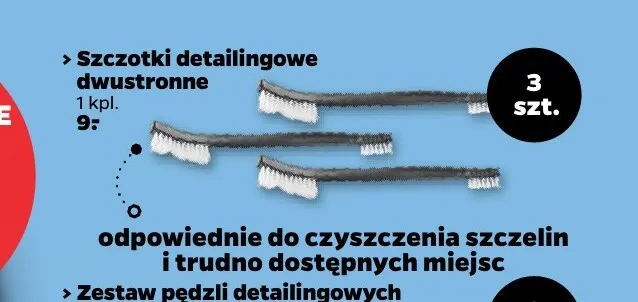 Szczotki detailingowe dwustronne Edynic promocja w Netto