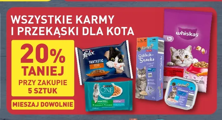 Karmy i przekąski dla kota promocja w Aldi